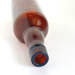 Vintage Brown Wine Bottle With Flat Side Full 4/5 Quart 11.5”