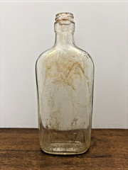 Vtg Wine Bottle Clear Embossed Grape Vine 4/5 Pint 1055 8.5 Inch Tall
