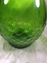 Vintage Gallo Half-Gallon Green Glass Wine Bottle Embossed Grapes Flavor Guard