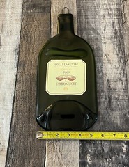 Recycled Melted Slumped Wine Bottle Cheeseboard 750 ML Colli Lanuvini Superiore