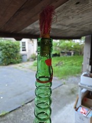 Vintage Giant 3L Green Glass Bessi Chianti Wine Bottle 30&Prime; Tall 1969 Vintage