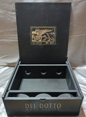 Del Dotto Napa Valley- « The Beast » Empty Wood Wine Box for 3 Bottles Beautiful!