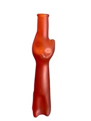 Happy Cat Matte Red Glass Mosel Reisling Rheinhessen Germany Wine Bottle 13”