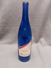Vintage Monterey Riesling Cobalt Blue Wine Bottle 1995 12-in Tall W/ Labels -29