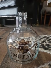 Vintage French Handblown Glass &lsquo;Pinot Noir&rsquo; Wine Demijohn 1920s