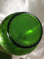 Vintage Gallo Half-Gallon Green Glass Wine Bottle Embossed Grapes Flavor Guard