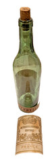 Ja Hennessy Cognac, 2 Star SO, Antique Bottle, France/Germany, Etched Glass Cork