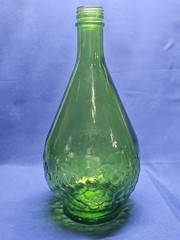 Gallo Half Gallon Green Glass Bottle Embossed Grapes & Vines Vintage Vtg Vase