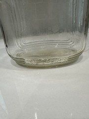 ANTIQUE GLASS WINE JUG GRAPE EMBOSSED ONE GALLON ART DECO BY BALL GLASS WITH CAP