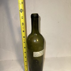 Antique Hand Blown Thick Green Deep Punt Base Wine Glass Bottle 12”