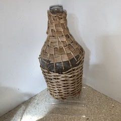 VINTAGE WICKER Demi John & WINE BOTTLE HOLDER ?LOT 3