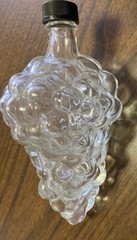 Clear Glass 6.5” Tall Bunch of Grapes Shape Vintage Wine Bottle