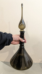 Vintage 21&Prime; MCM 1960s Italy Empoli Smoke Gray Genie Decanter Bottle – RARE
