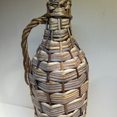 Vintage Hand Wicker Wine Bottle Woven Wine Jug Straw Wrapped Rustic Decor