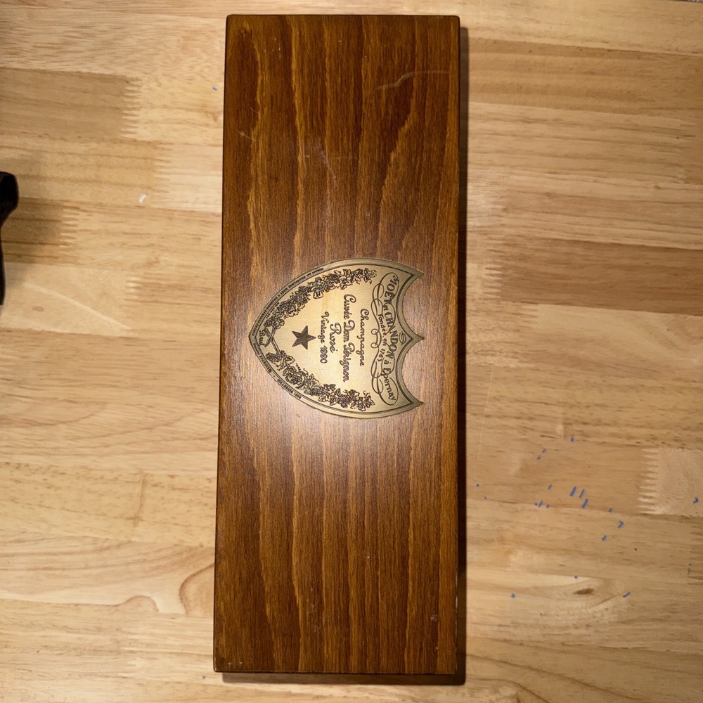Cuvee Dom Perignon Rosé Vintage 1990 Wooden Champagne Bottle Box