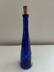 Rare Cobalt Blue Gaetano D&rsquo; Aguino Wine Bottle With Fairy Lights Cork