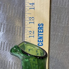 Beautiful Vintage Emerald￼ green hand blown dimple glass decanter Art Glass￼