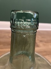 Vintage Viresa MCM 5L Green Glass Demijohn Boho Wine Oil Spain Decorative P Mark