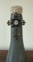 Vintage Handmade Gothic Distressed Bottle 11 Inches High