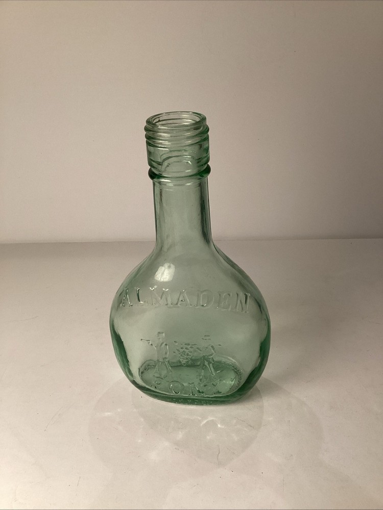 Vintage Almaden Vineyards Pony Green Glass Wine Bottle