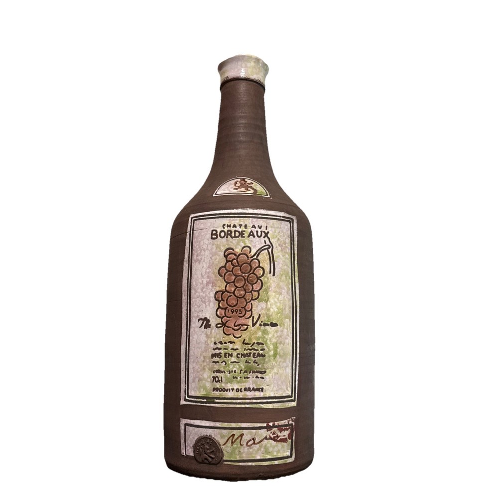 Vintage Chateau Bordeaux LG Terracotta Wine Bottle Decor