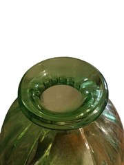 Green Glass Demijohn Bottle 12.5 In Hand Blown Pontil No Cracks Vintage