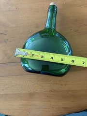 Vintage Empty Bocksbeutel Green Wine Bottle 750ml Display Bud Vase 8.5&Prime;!