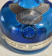 Vintage Italian Beccaro Acqui Cobalt Blue Glass Wine Bottle Made in Italy