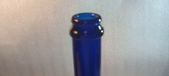 Cobalt Blue Glass Wine Bottle – 12&Prime; Tall – Base 4&Prime; Wide – Lot# N371