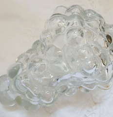 Vintage Grapes Bunch Glass Bottle Made in France *Empty* Original Twist Lid