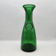 Vintage Misura Italy Green Glass 8&Prime; Carafe Vase Wine Bottle Decanter Brevettata