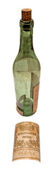 Ja Hennessy Cognac, 2 Star SO, Antique Bottle, France/Germany, Etched Glass Cork