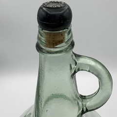 Vintage Almaden One Gallon Green Glass Wine Bottle Original Cork Handle 13”