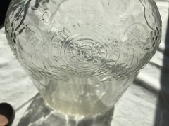 1/2 gal grape embossed glass wine bottle Ambrose Quality Rules Supreme no cap