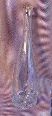 2023 Cote Des Roses Clear Glass Wine Bottle w/ Pink Stopper 13&Prime; Tall Shabby Chic