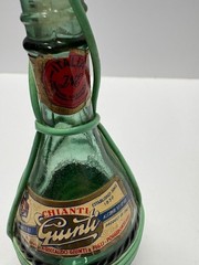 Vintage Mini Riccardo Giunti Italian Chianti Wine Bottle Ex Wicker wrapped 1950