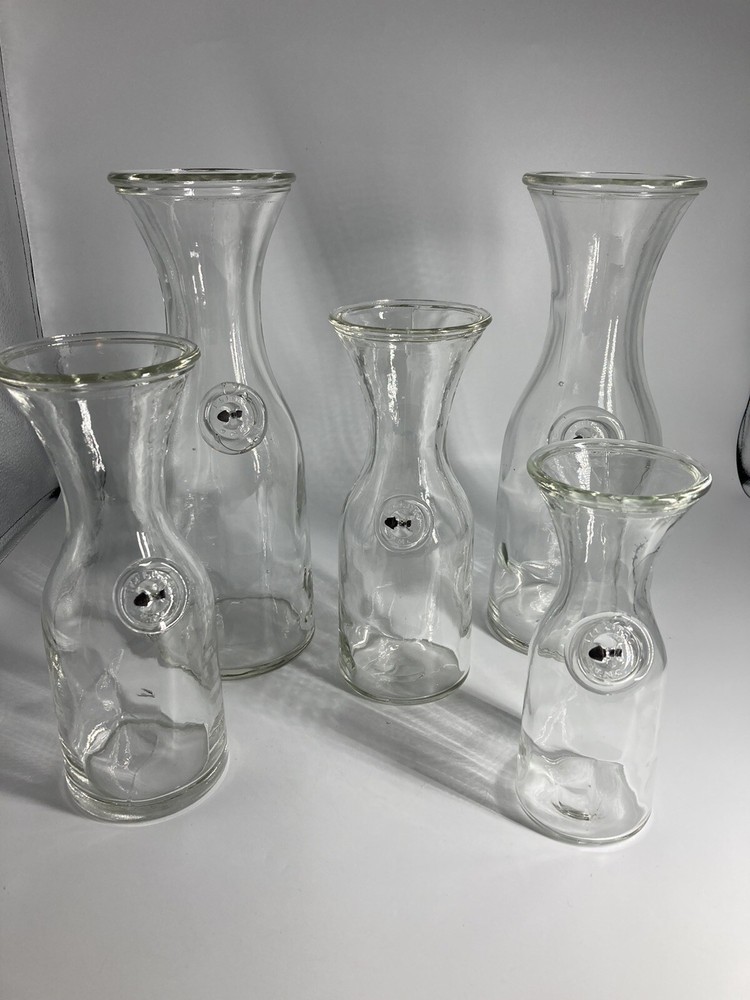 Vintage V.N.C. Wine Water Carafes Set 5 Litro 1/2 Litro 1/4 Litro Gorgeous