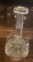 Estate Clear Leaded Cut Crystal Diamond Pattern Decanter & Stopper Beautiful!