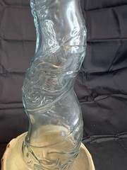 Vintage EMPTY Bottaro Embossed spiral glass red wine bottle decanter decor Italy