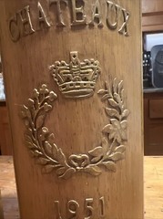 CHATEAUX PONSAC, CHATEAUX SANRENAY 19&Prime; Wood Wine Shop SIGN 1950