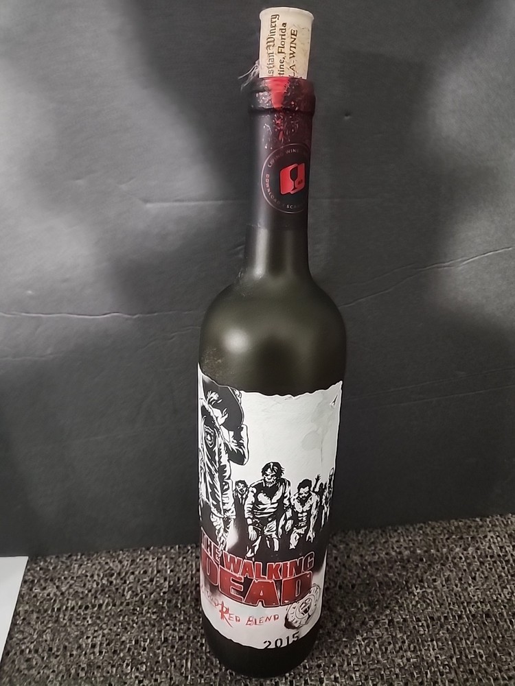 The Walking Dead Blood Red Blend Wine Bottle Empty 750ml Exclusive 2015 w/ Cork