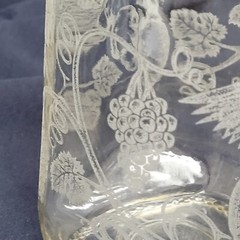 Vintage Paul Masson Wine Carafe 1988 Norman Kosarin Etched Cherub Vines Grapes