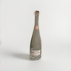 EMPTY 2024 Cote Des Roses Clear Glass Wine Bottle with Pink Stopper 13&Prime; Tall
