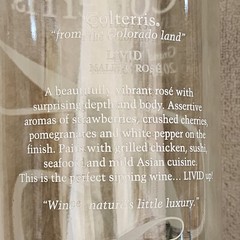 Colterris Livid Grand Valley Empty Wine Bottle – Clear Etched Glass – Colorado