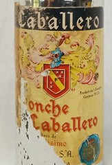 1960&rsquo;s Spain Ponche Caballero Brandy liquor Mirror Glass bottle partial label