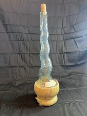 Vintage EMPTY Bottaro Embossed spiral glass red wine bottle decanter decor Italy