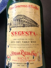 Segesta Vino Generoso di Sicilia 1 gallon green glass wine bottle