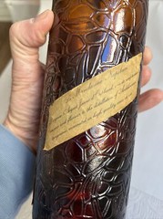 VTG 1940s Mandarine Napoleon Grand Liqueur Empty Bottle Belgium Web Glass