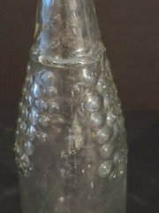 Vintage Clear Glass Embossed Grapes Wine Liquor Bottle