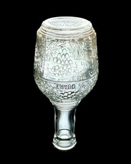Vintage Knox Bottle Co 4/5 Quart Glass Wine Bottle Decanter 8” Grapes & Leaves